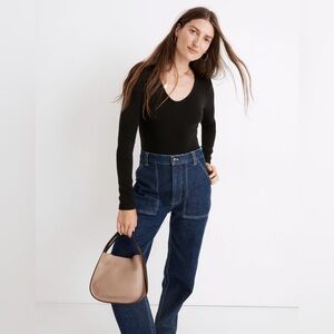 Madewell Classic Black V-Neck Bodysuit Top ❤️NWT❤️IN STORES❤️